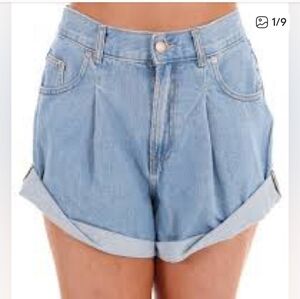 We The Free Danni High Waist Light Blue Shorts NWT